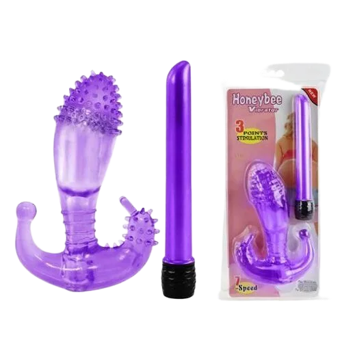Honeybee Silicone Anchor-Shaped Vibrator 7 Mode Purple G-Spot Toy