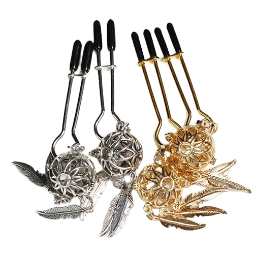 Illuminated BDSM Nipple Clamps with Charm Enhances Erotic Sensation