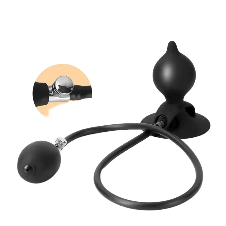 Inflatable Anal Plug with Suction Cup Silicone Expandable 11cm