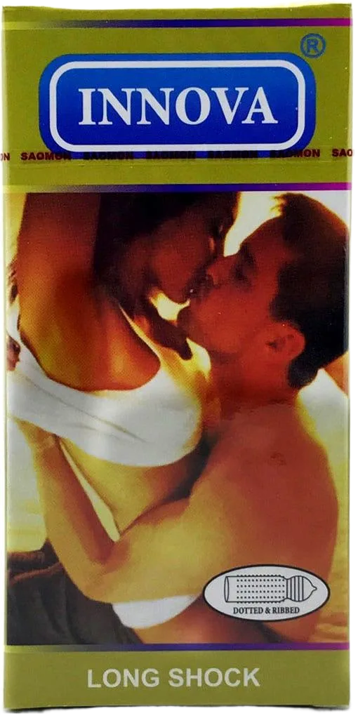 Innova Gold Ribbed Spiked Condom For Intense Female Pleasure
