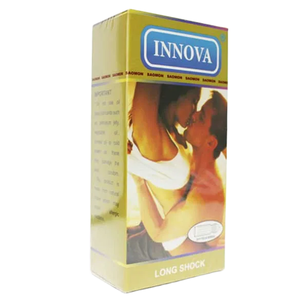 Innova Yellow Ribbed Delay Condoms Increase Duration & Sensation