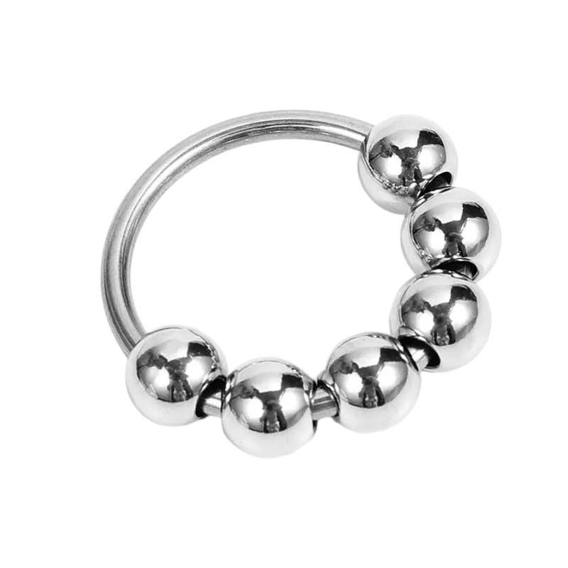 Inox Beaded Metal Cock Ring 30-35mm G-Spot Stimulation Durable