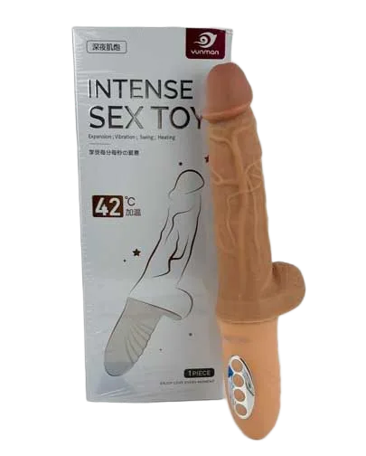 Intense Heated Rotating Vibrating Silicone Dildo