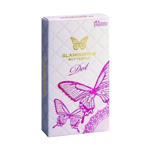 Jex Glamcurous Butterfly Dot Textured Condom Pack