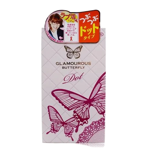 Jex Glamourous Butterfly Dot Textured Condom 8-Pack