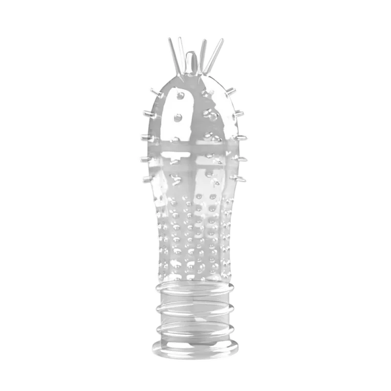 Jiuai Ribbed Beaded Condom Enhances Size and Intense Stimulation