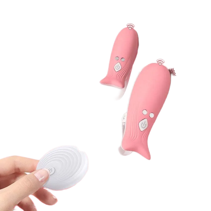 Jiuuy Mini Dolphin Remote-Controlled Breast Clamp Multi-Frequency Massage