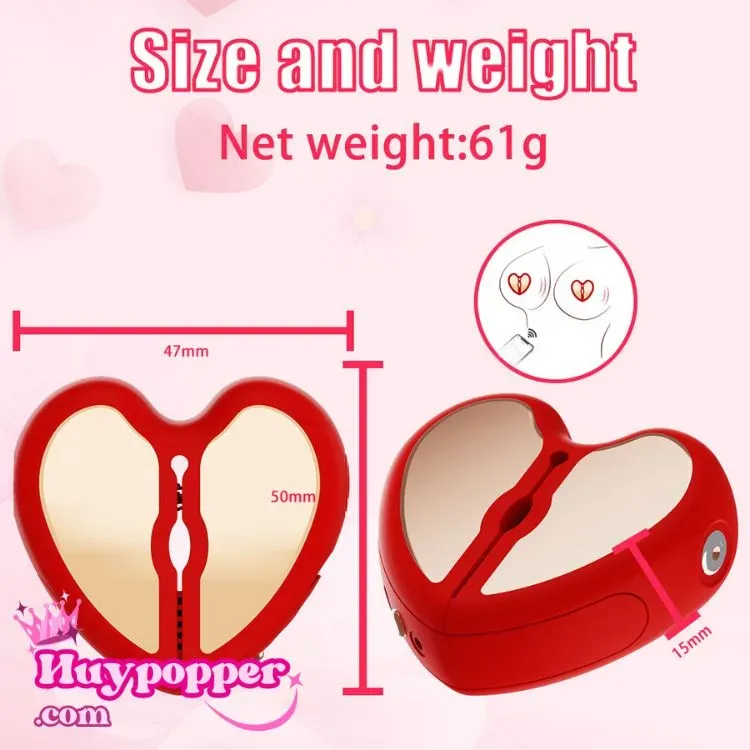 Heart Remote Control Vibrating Nipple Clamps App Operated Silicone — photo 2