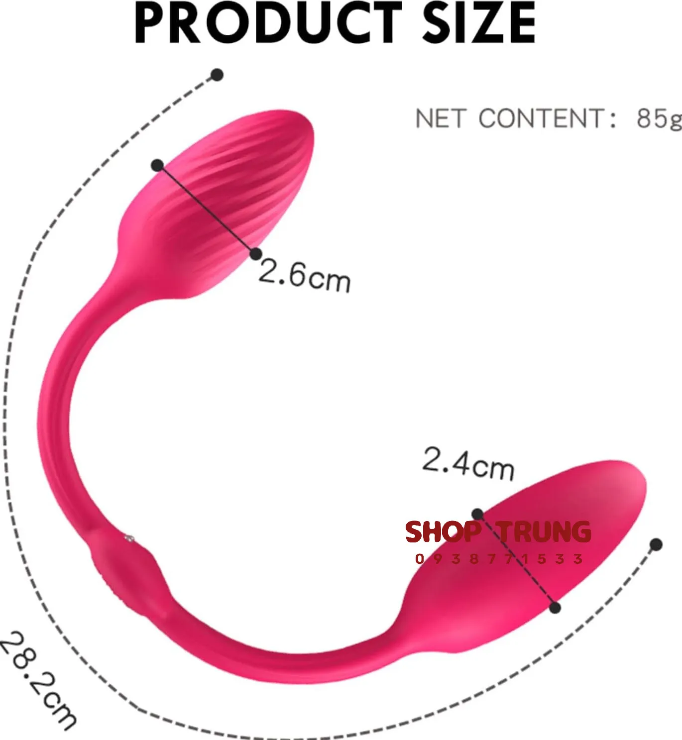 Dual-Ended Remote Control Silicone Love Egg 18cmx2.6cm — photo 5
