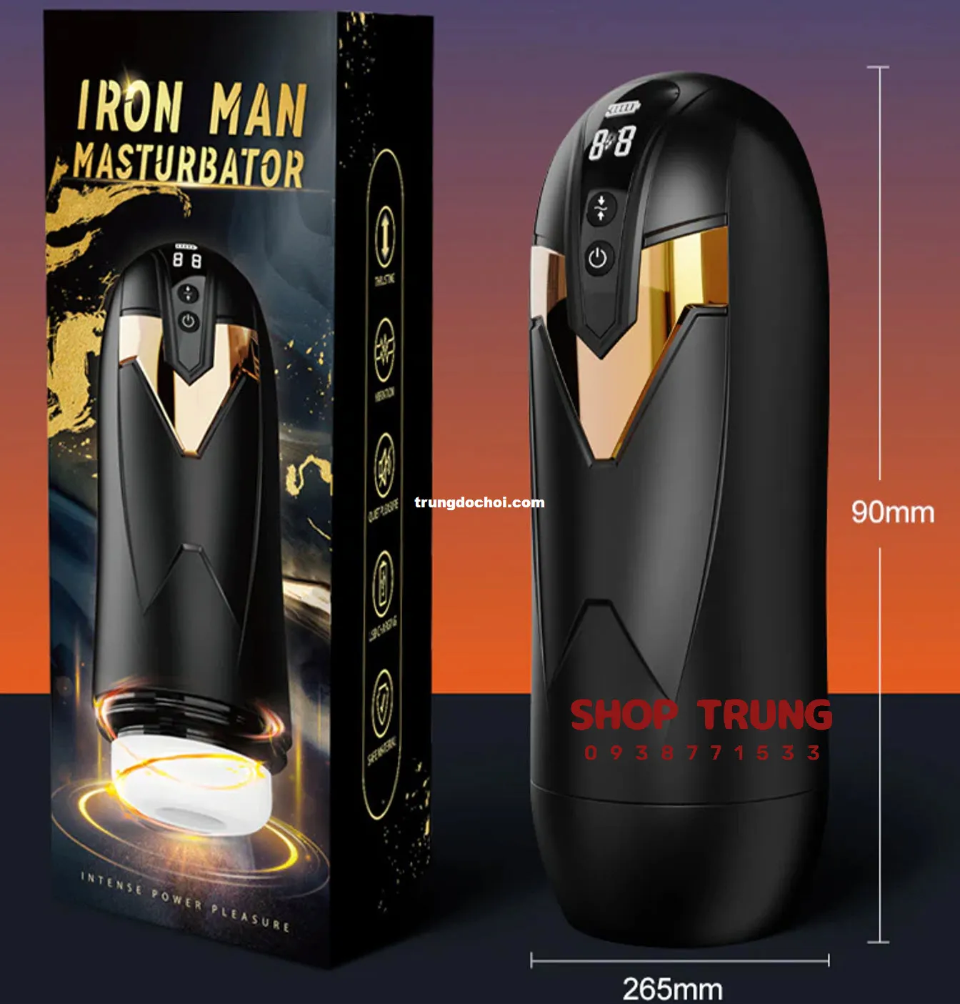 Iron Man Masturbator 4 Suction 9 Vibration Modes USB — photo 3