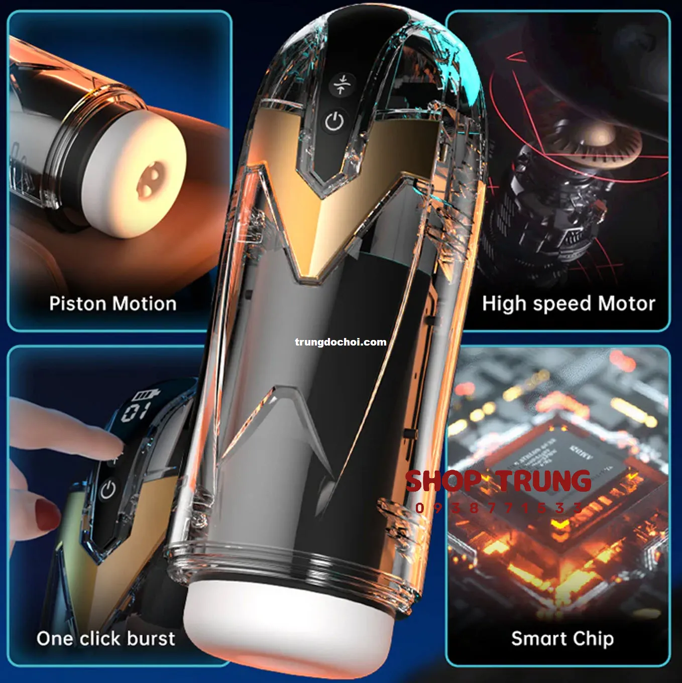 Iron Man Masturbator 4 Suction 9 Vibration Modes USB — photo 5