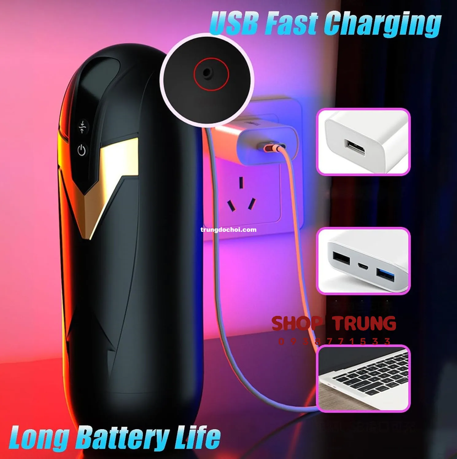 Iron Man Masturbator 4 Suction 9 Vibration Modes USB — photo 6