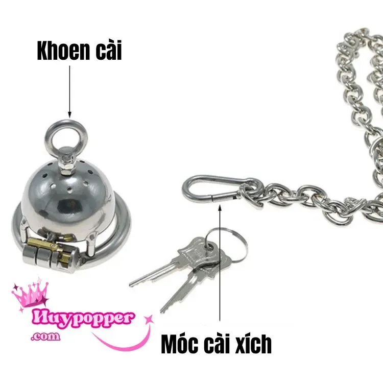 Metal Penis Lock with Heavy Duty Chain for BDSM Lovers — photo 2