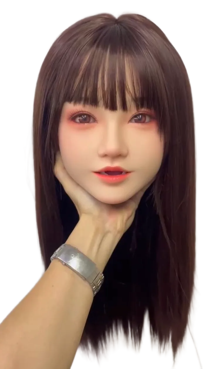 KY65 Silicone Hair Implant Tongue Mouth Realistic Head