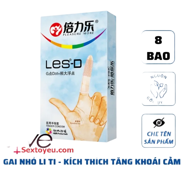 Les-D Finger Condom With Raised Dots G-Spot Stimulating Toy