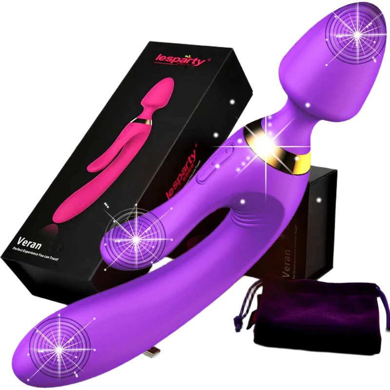 LESPARTY 3-Head G-Spot Massage Vibrator Silicone Rechargeable