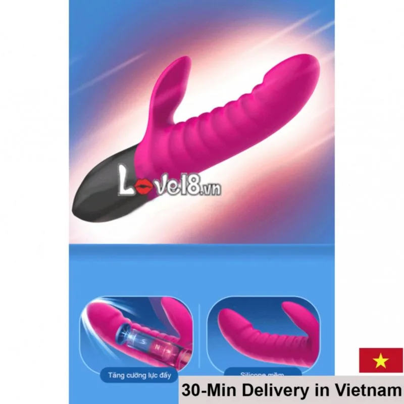Leten heated vibrating thrusting premium silicone dildo for couples