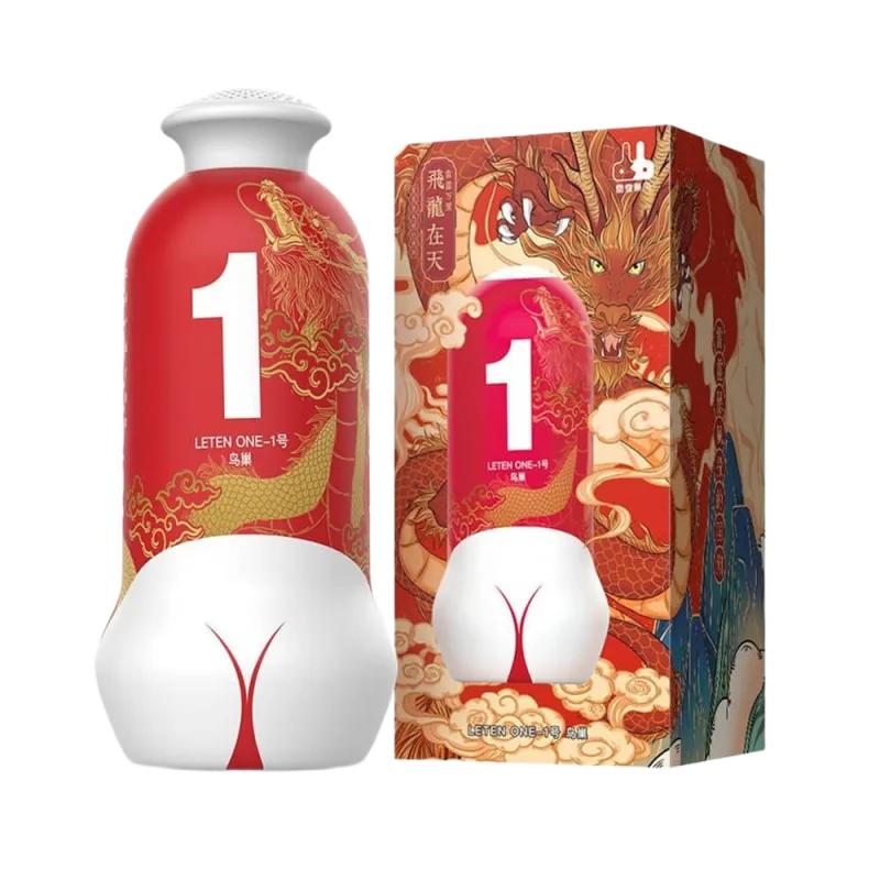 Leten One Red Elastic Silicone Realistic Male Masturbator Toy