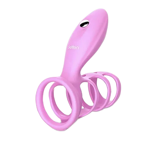 Leten penile ring with ball strap silicone delay ejaculation stimulant