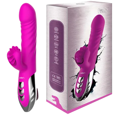LETEN Premium Heated Thrusting Licking Silicone Vibrating Dildo