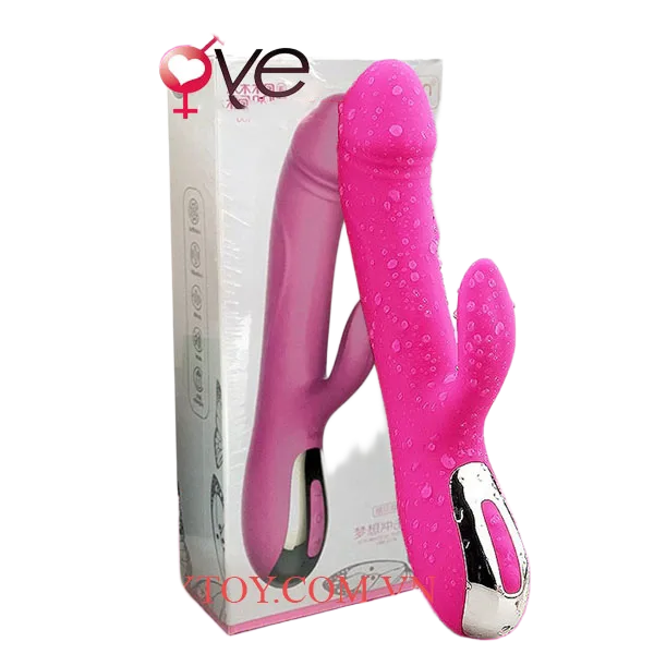 Leten Strong Thrusting Vibrating Dildo Pink Silicone