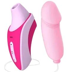 Leten Sucking Vibrator with Egg 2-in-1 Waterproof Pleasure Toy
