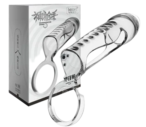 Leten Transparent Penis Sleeve with Adjustable Strap 11cm