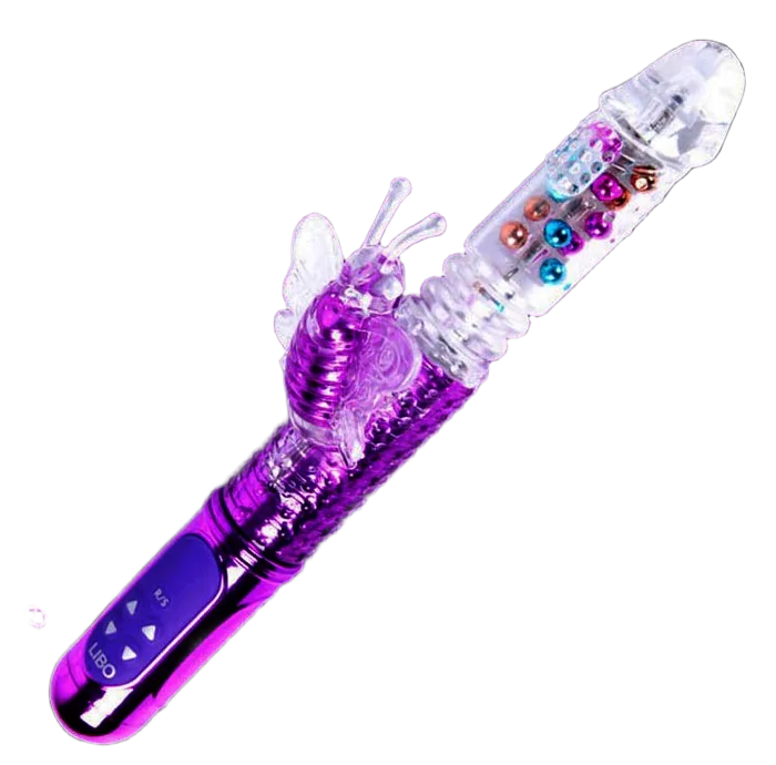 Libo Flash Light Dual Action Vibrating Thrusting Dildo