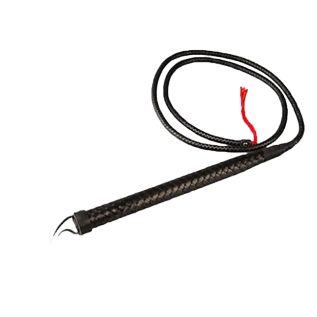 Long Leather BDSM Whip for Domination Play