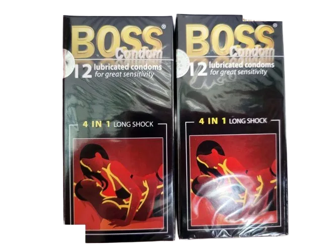 Longshock Boss 4in1 ribbed textured condom delay climax