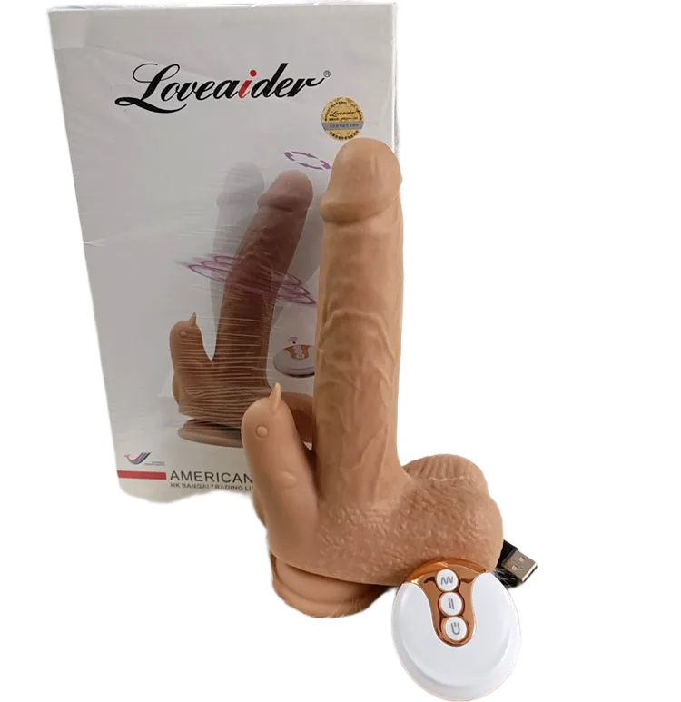 Loveaider Rumble Thrusting Silicone Penis 5 Vibration Modes