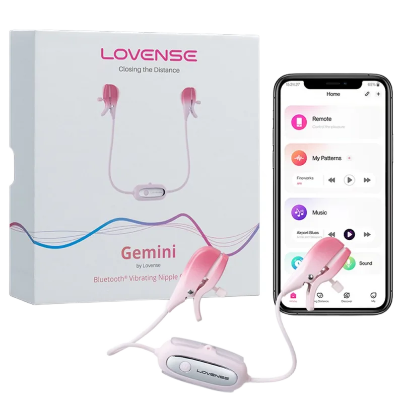 Lovense Gemini Nipple Clamps Vibrating Remote Control BDSM Toy
