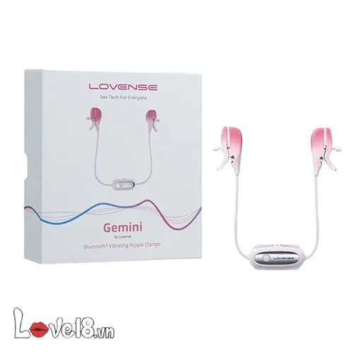 Lovense Gemini Premium Nipple Clamps Vibrating App Control