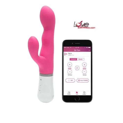 Lovense Nora App-Controlled Vibrating Dong Pink Silicone 240mm