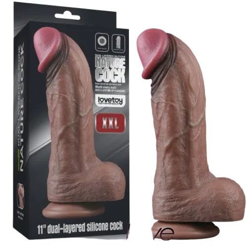 Lovetoy 11 Inch Dual Layer Supersoft Giant Dildo