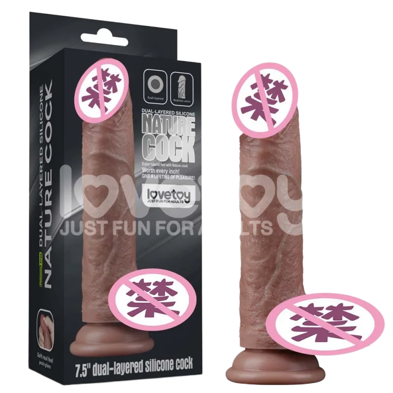 Lovetoy 3D Double Layer Veined Silicone Realistic Dildo LV411042
