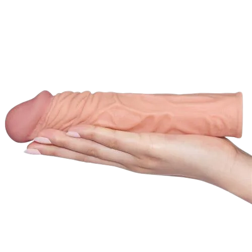 Lovetoy 4cm Ribbed Penis Sleeve Realistic Silicone Enhance Pleasure