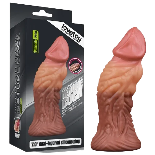 Lovetoy 7" Double Layer Silicone Realistic Phallic Sex Toy Soft Durable