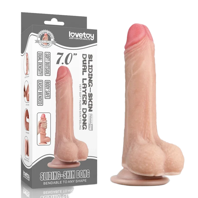 Lovetoy 7" Dual Layer Silicone Realistic Dildo Skin