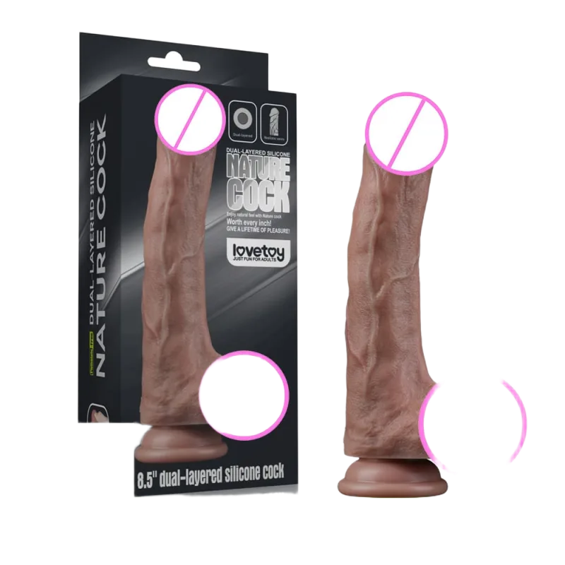 Lovetoy 8.5 Inch Double Layer Suction Wall Silicone Cock Realistic