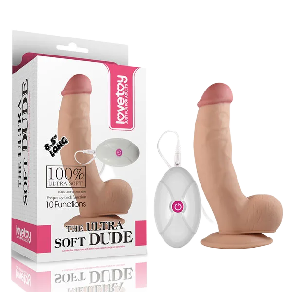 Lovetoy 8.5" Soft Silicone Dual-Ring Vibrating Dildo