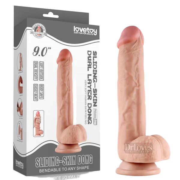 Lovetoy 9-inch Realistic Double-Layer Suction Wall Dildo