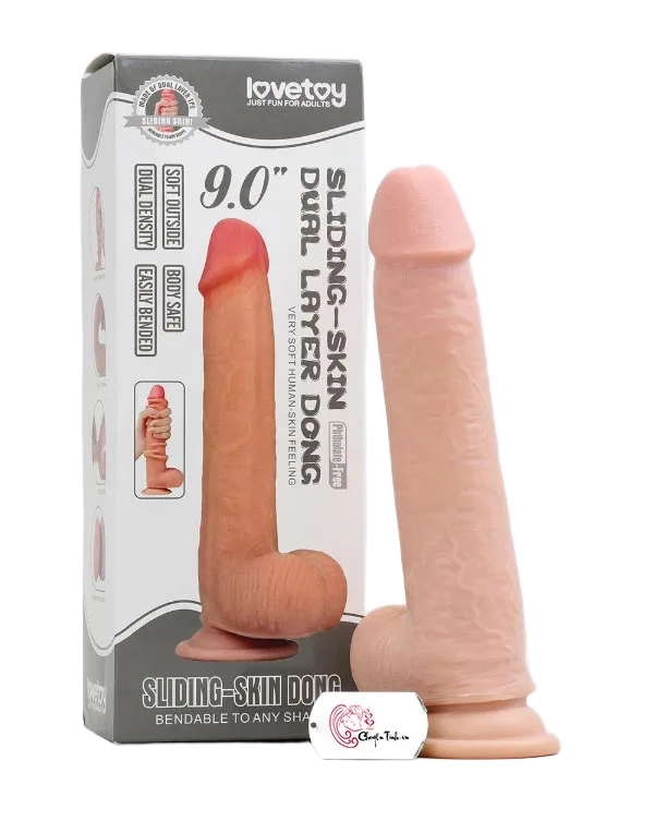 Lovetoy 9-inch Sliding Silicone Realistic Dildo
