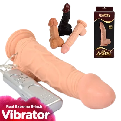 Lovetoy 9in Wall-Mounted Silicone Vibrating Dildo Female