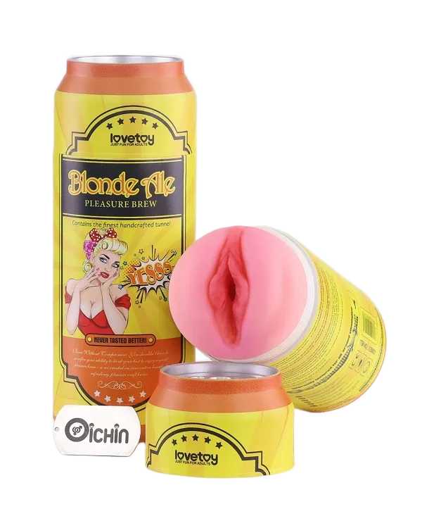 Lovetoy Blonde Ale Beer Can Masturbator Discreet Soft Silicone