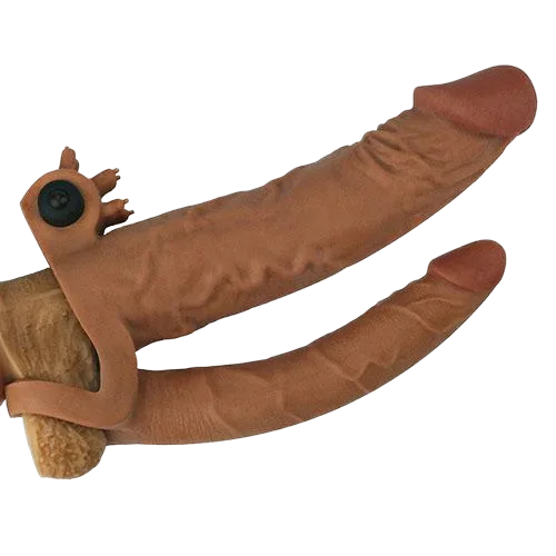 Lovetoy Brown Dual Motor Vibrating Dildo Enhancer