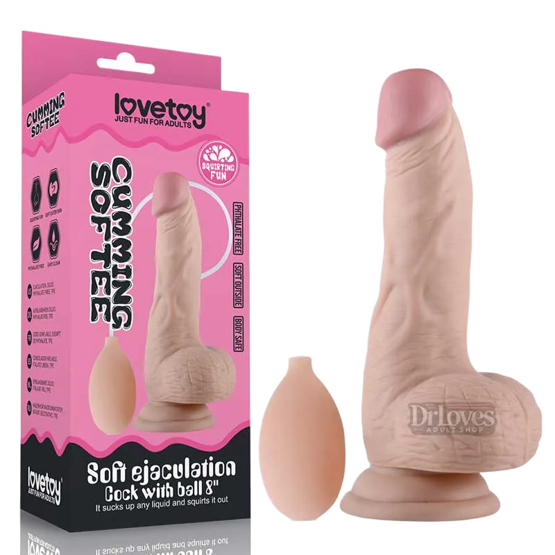 Lovetoy Cumming Softee Wall Mounted 8-inch Silicone Dildo