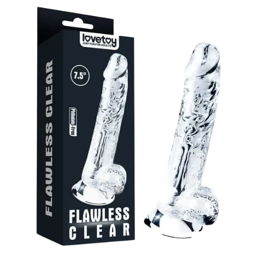 Lovetoy Flawless Clear 7.5" Wall Mounted Transparent Dildo