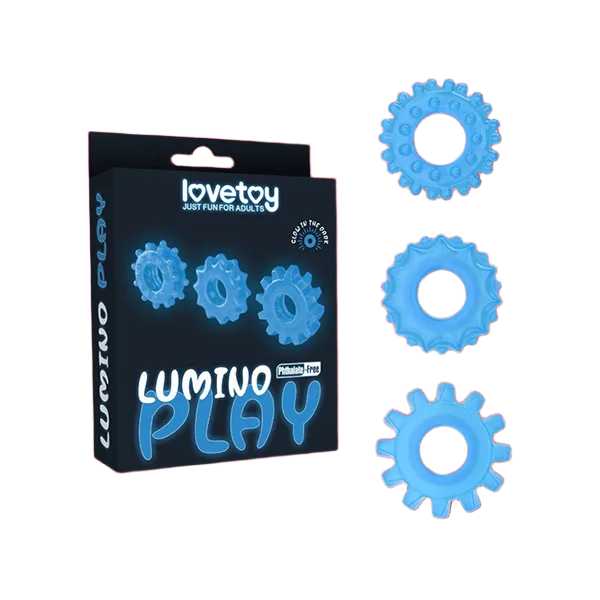 Lovetoy Lumino Play Glow In The Dark Penis Rings 3 Pack Set