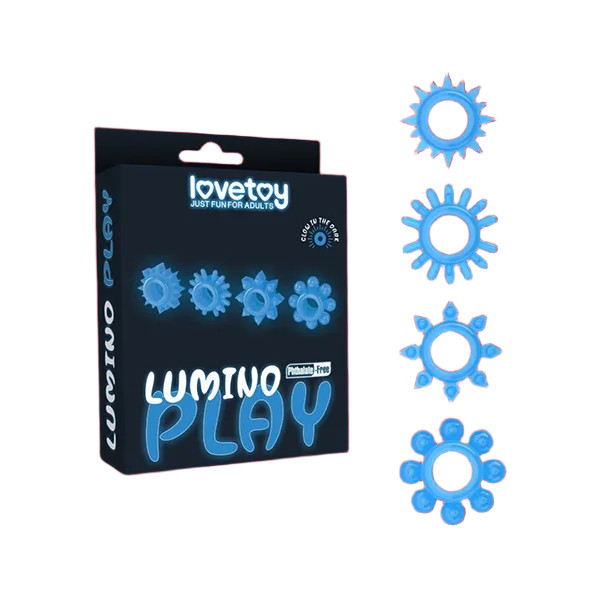 Lovetoy Lumino Play Glow-in-the-Dark Set of 4 Penis Rings